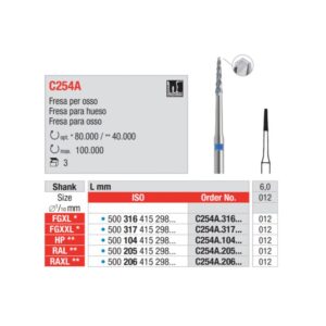 Fresa chirurgica C254A